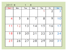 カレンダーテンプレート05（Excel・エクセル）