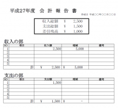 会計報告書のテンプレート（Excel・エクセル）